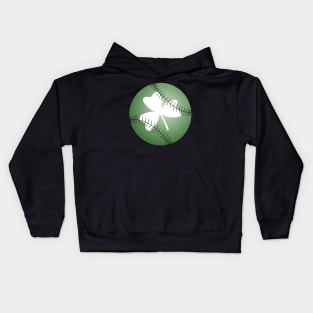 Baseball White Irish Shamrock Kids Hoodie